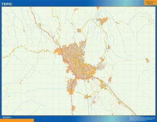 Mapa Tepic en Mexico