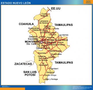 Mapa Estado Nuevo Leon