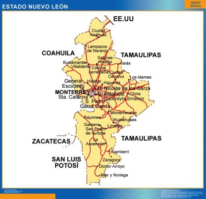 Mapa Estado Nuevo Leon